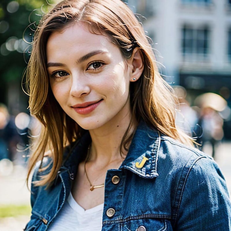 ETHOON Initial Letter Lapel Pins for Men Women Personalized Name Brooch Pins for Men Suits Hats Metal Button Pins Gold A-Z - Image 4